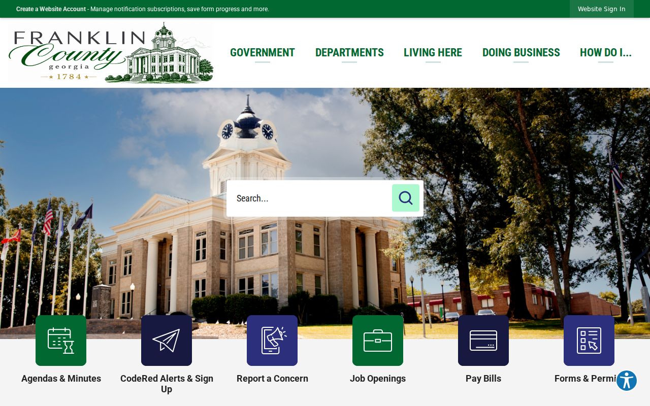 Official Franklin County government homepage and department directory