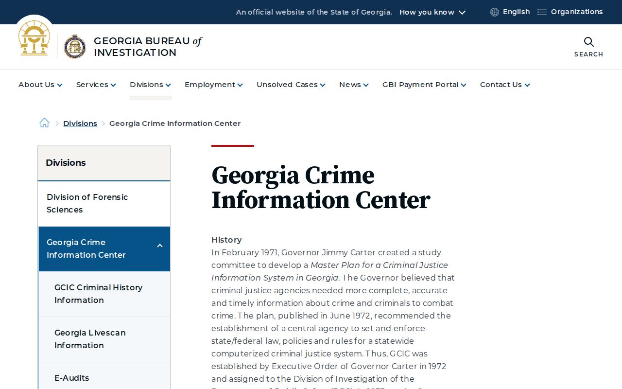 Georgia Crime Information Center official program overview