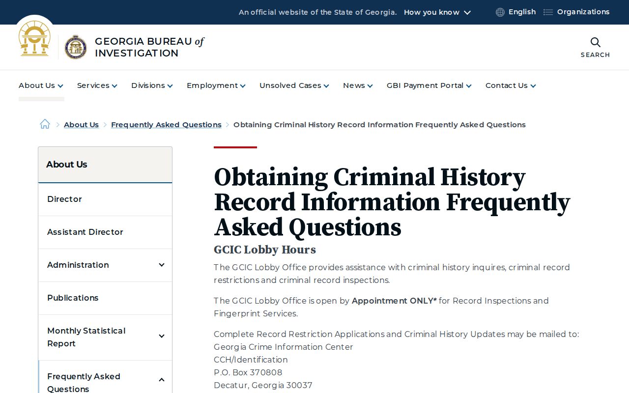Official GCIC criminal history access and correction instructions