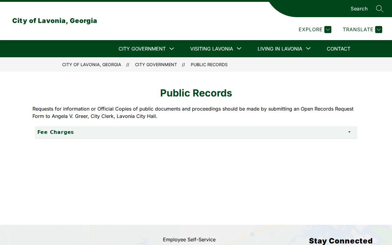 Official City of Lavonia public records request page
